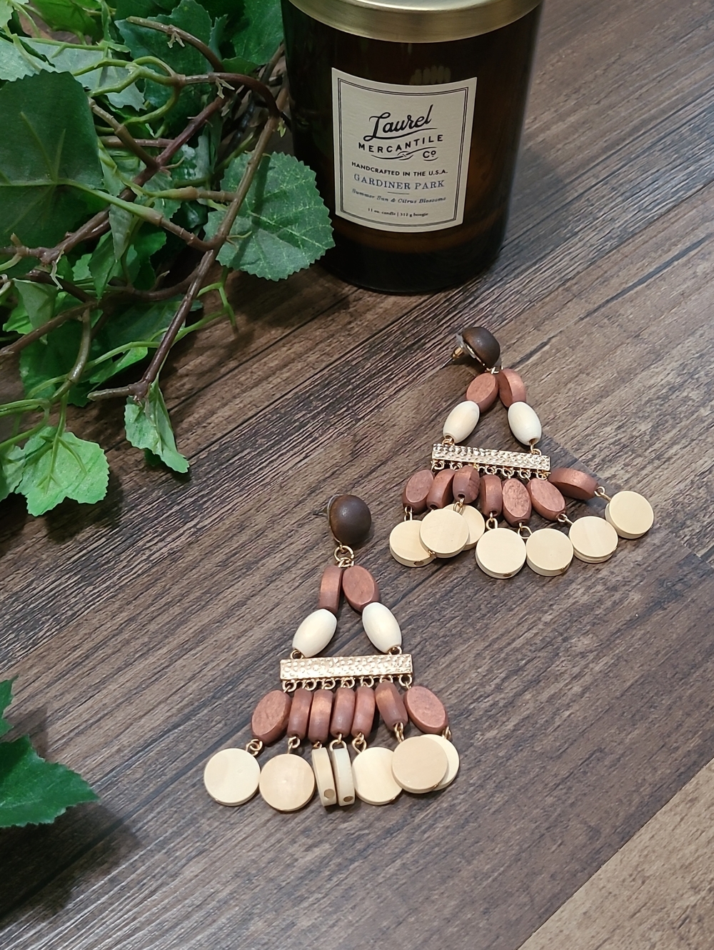Very Large Wooden Boho Earrings